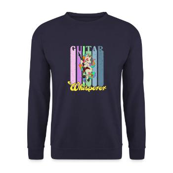 Musikrock Metall Band Einhorn Regenbogen - Unisex Pullover - Navy - Vorne - Alina (178cm) & Michal (187cm)