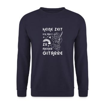 Gitarrist Niedlich Einhron Magisch Regenbogen - Unisex Pullover - Navy - Vorne - Alina (178cm) & Michal (187cm)