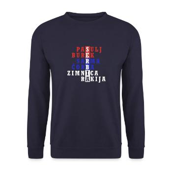 Srbija Belgrad Serbien Serbisch Heimat Urlaub Flag - Unisex Pullover - Navy - Vorne - Alina (178cm) & Michal (187cm)