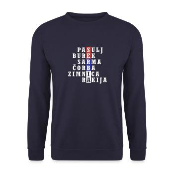 Srbija Belgrad Serbien Serbisch Heimat Urlaub Flag - Unisex Pullover - Navy - Vorne - Alina (178cm) & Michal (187cm)