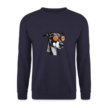Greyhound Dog Cool Head Party - Unisex Sweatshirt - navy - Front - Alina (178cm) & Michal (187cm)