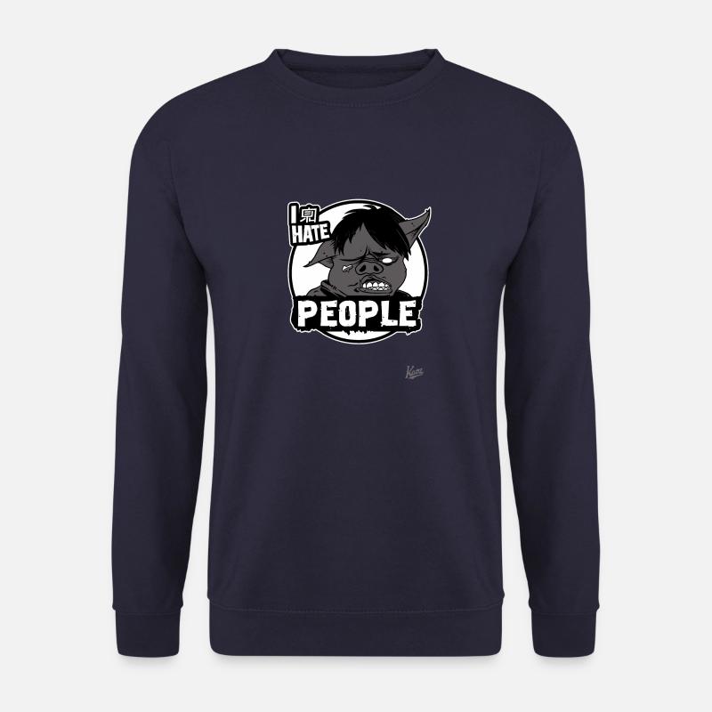 Ich hasse Menschen, Sarkasmus Schwein - Unisex Pullover - Navy