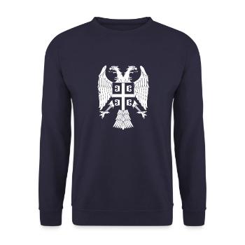 Srbija Reise Balkan Serbien Serbisch Flagge Belgra - Unisex Pullover - Navy - Vorne - Alina (178cm) & Michal (187cm)