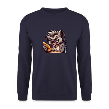 Coole Hyäne Pizza Liebhaber Fast Food Design - Unisex Pullover - Navy - Vorne - Alina (178cm) & Michal (187cm)
