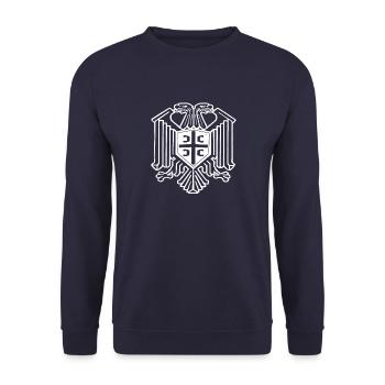 Srbija Urlaub Balkan Serbien Serbisch Flagge Belgr - Unisex Pullover - Navy - Vorne - Alina (178cm) & Michal (187cm)