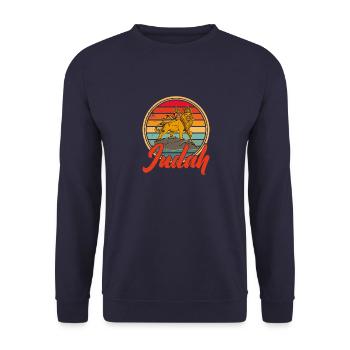 Rasta Löwe Juda Judah Afrika Afrikanisch Reggae - Unisex Pullover - Navy - Vorne - Alina (178cm) & Michal (187cm)