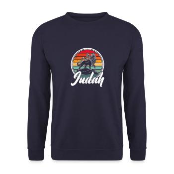 Rasta Löwe Juda Judah Afrika Afrikanisch Reggae - Unisex Pullover - Navy - Vorne - Alina (178cm) & Michal (187cm)