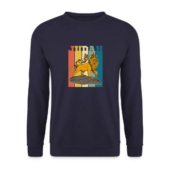 Löwe von Juda Rasta Reggae Nusik Afrika Christentu - Unisex Pullover - Navy - Vorne - Alina (178cm) & Michal (187cm)