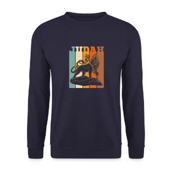 Löwe von Juda Rasta Reggae Nusik Afrika Christentu - Unisex Pullover - Navy - Vorne - Alina (178cm) & Michal (187cm)