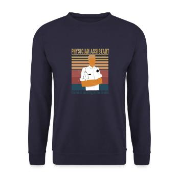 flag USA physician assisutant Rretro Student - Sweat-shirt Unisexe - marine - Devant - Alina (178cm) & Michal (187cm)