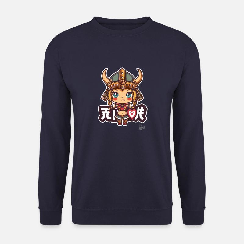 mignon chibi barbare viking fille - Sweat-shirt Unisexe - marine