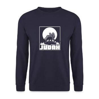 Christentum Pan African Löwe von Juda Afrika Kultu - Unisex Pullover - Navy - Vorne - Alina (178cm) & Michal (187cm)