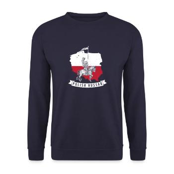 Schwere Kavallerie Militär Polen Husaria Polska Fl - Unisex Pullover - Navy - Vorne - Alina (178cm) & Michal (187cm)