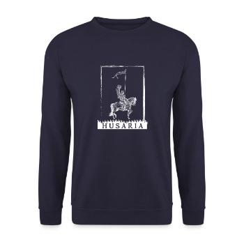Polnische Kavallerie Husaria Polska Husaren Polen - Unisex Pullover - Navy - Vorne - Alina (178cm) & Michal (187cm)