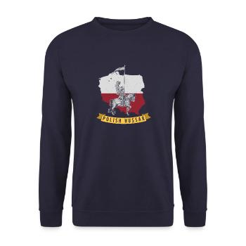 Schwere Kavallerie Militär Polen Husaria Polska Fl - Unisex Pullover - Navy - Vorne - Alina (178cm) & Michal (187cm)