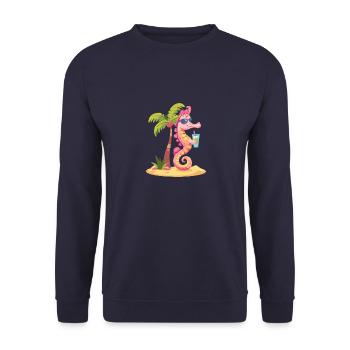Bande dessinée Seahorse Summer Beach - Sweat-shirt Unisexe - marine - Devant - Alina (178cm) & Michal (187cm)