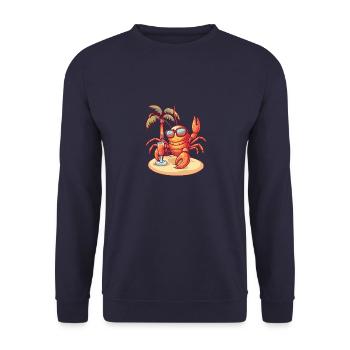 Crabe de homard Plage d’été Bande dessinée - Sweat-shirt Unisexe - marine - Devant - Alina (178cm) & Michal (187cm)