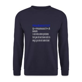 Future Vintage Retro Pharmacist Pharmacy Tech - Unisex Sweatshirt - navy - Front - Alina (178cm) & Michal (187cm)