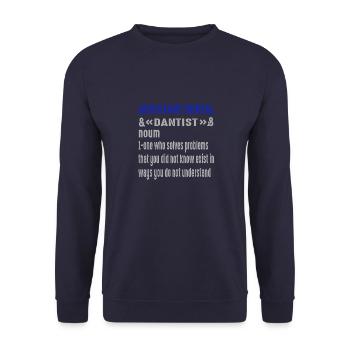 Future Vintage Retro Assistant Dental Surgery - Unisex Sweatshirt - navy - Front - Alina (178cm) & Michal (187cm)