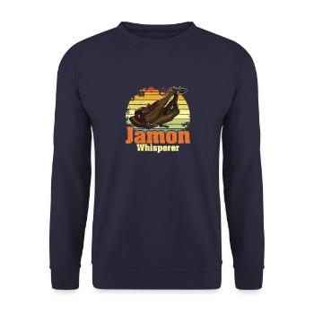 Andalusien Spanien Jamon Schinken Vorspeise Küche - Unisex Pullover - Navy - Vorne - Alina (178cm) & Michal (187cm)