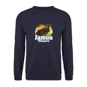 Andalusien Spanien Jamon Schinken Vorspeise Küche - Unisex Pullover - Navy - Vorne - Alina (178cm) & Michal (187cm)