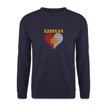 Eziden Ezidchan Jesiden National Flagge Kurde - Unisex Pullover - Navy - Vorne - Alina (178cm) & Michal (187cm)