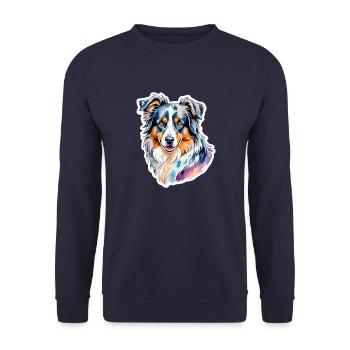 Berger Australien Aquarelles - Sweat-shirt Unisexe - marine - Devant - Alina (178cm) & Michal (187cm)
