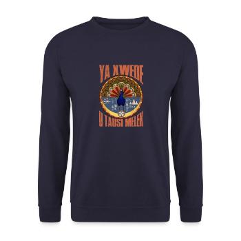 Ezidchan Jeziden Kurde Flagge Region Ethnisch - Unisex Pullover - Navy - Vorne - Alina (178cm) & Michal (187cm)