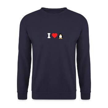 I Love Penguin Shirt Funny Cute Penguin Animal - Unisex Sweatshirt - navy - Front - Alina (178cm) & Michal (187cm)