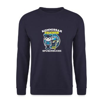 Kommissar Valentin Spurensuche - Unisex Pullover - Navy - Vorne - Alina (178cm) & Michal (187cm)