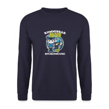 Kommissar Anton Spurensuche - Unisex Pullover - Navy - Vorne - Alina (178cm) & Michal (187cm)