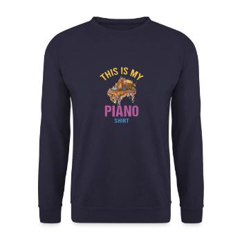 Klavier Klavierspieler Piano Musiker Sprüche - Unisex Pullover - Navy - Vorne - Alina (178cm) & Michal (187cm)