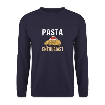 Pasta Nudeln Spaghetti Sprüche - Unisex Pullover - Navy - Vorne - Alina (178cm) & Michal (187cm)
