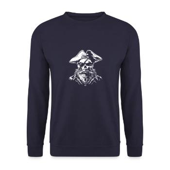 Pirate Skull - Unisex Sweatshirt - navy - Front - Alina (178cm) & Michal (187cm)
