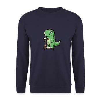 Drôle dino T-rex sur scooter pour enfants drôle k - Sweat-shirt Unisexe - marine - Devant - Alina (178cm) & Michal (187cm)