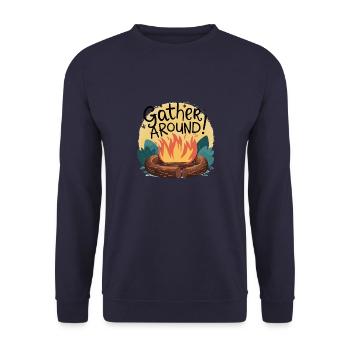 CAMPFIRES, GATHER AROUND - Unisex Sweatshirt - navy - Front - Alina (178cm) & Michal (187cm)