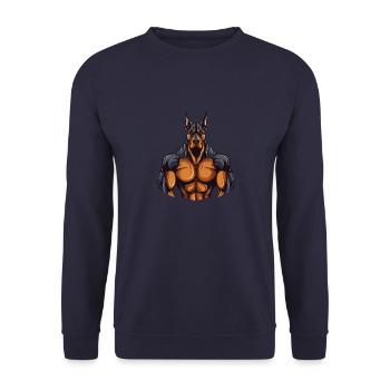 Dog Muscles Fitness - Unisex Sweatshirt - navy - Front - Alina (178cm) & Michal (187cm)