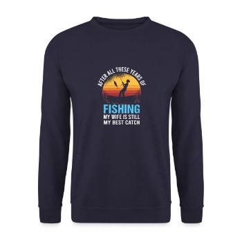 Hochzeit Hochzeitstag Heiraten Braut - Unisex Pullover - Navy - Vorne - Alina (178cm) & Michal (187cm)