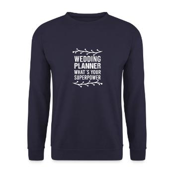 Hochzeit Hochzeitstag Heiraten Braut - Unisex Pullover - Navy - Vorne - Alina (178cm) & Michal (187cm)
