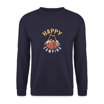 Camping Campingplatz Wohnmobil Outdoor Urlaub - Unisex Pullover - Navy - Vorne - Alina (178cm) & Michal (187cm)