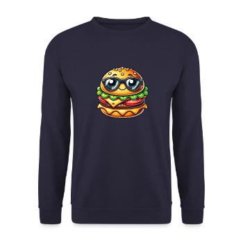 Cool Cheeseburger Fast Food Lunettes de soleil d’été - Sweat-shirt Unisexe - marine - Devant - Alina (178cm) & Michal (187cm)