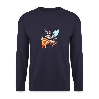 Cute Hyena Swinging Playground Cartoon - Unisex Sweatshirt - navy - Front - Alina (178cm) & Michal (187cm)