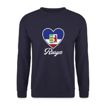 Rusyn Karpaten Diaspora Ethnische Gruppe - Unisex Pullover - Navy - Vorne - Alina (178cm) & Michal (187cm)
