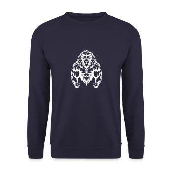 Leo Muscles - Unisex Sweatshirt - navy - Front - Alina (178cm) & Michal (187cm)