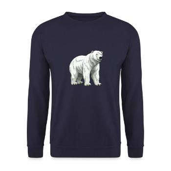 Polar Bear Animal Polar Bear - Unisex Sweatshirt - navy - Front - Alina (178cm) & Michal (187cm)
