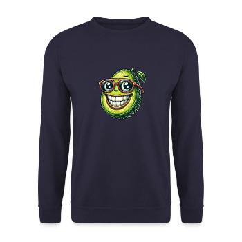 Coole Avocado Frucht Sonne Sommer Sonnenbrille - Unisex Pullover - Navy - Vorne - Alina (178cm) & Michal (187cm)