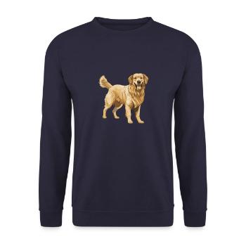 Golden Retriever Dog - Unisex Sweatshirt - navy - Front - Alina (178cm) & Michal (187cm)