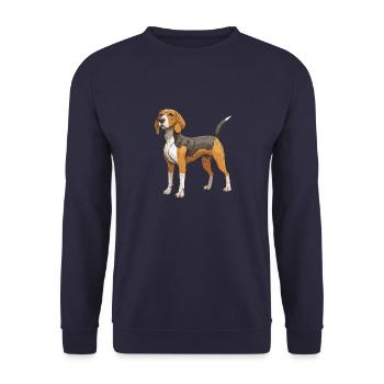 Beagle Hund - Unisex Pullover - Navy - Vorne - Alina (178cm) & Michal (187cm)