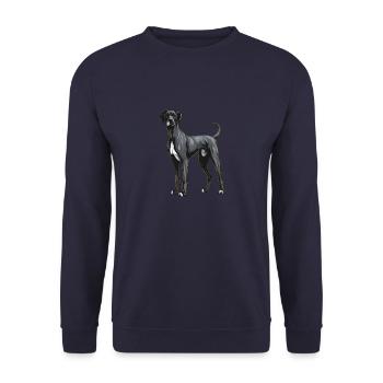 Great Dane Dog - Unisex Sweatshirt - navy - Front - Alina (178cm) & Michal (187cm)