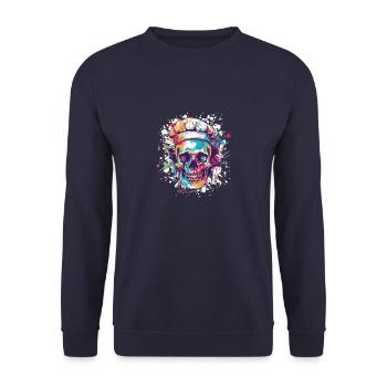 Chef Skeleton - Unisex Sweatshirt - navy - Front - Alina (178cm) & Michal (187cm)